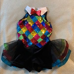 Girls rainbow Jazz dance costume